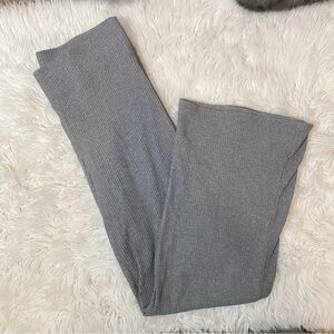 Old Navy Heather Gray Ribbed Flare Wide Leg Knit Lounge Pants